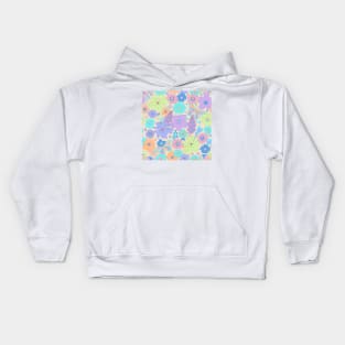 Summer Neon 70s flowers Kids Hoodie